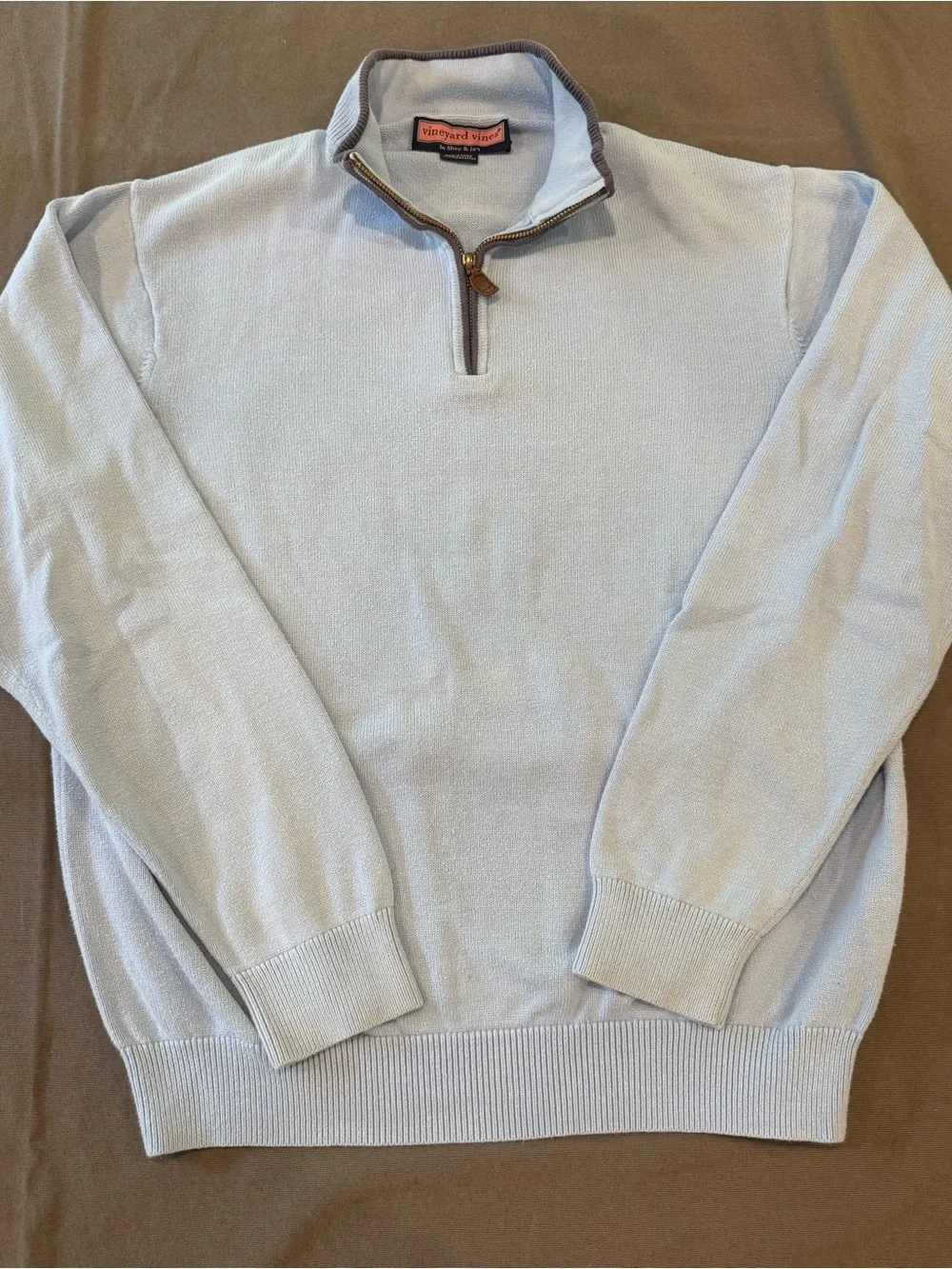 Vineyard Vines Men's Light Blue Quarter-Zip Sweater